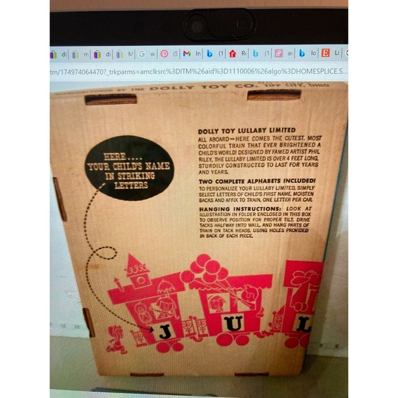 Dolly Toy Co. Nursery Train Wall Hanging Cardboard Heavy Thick set of 4 - Picture 12 of 12